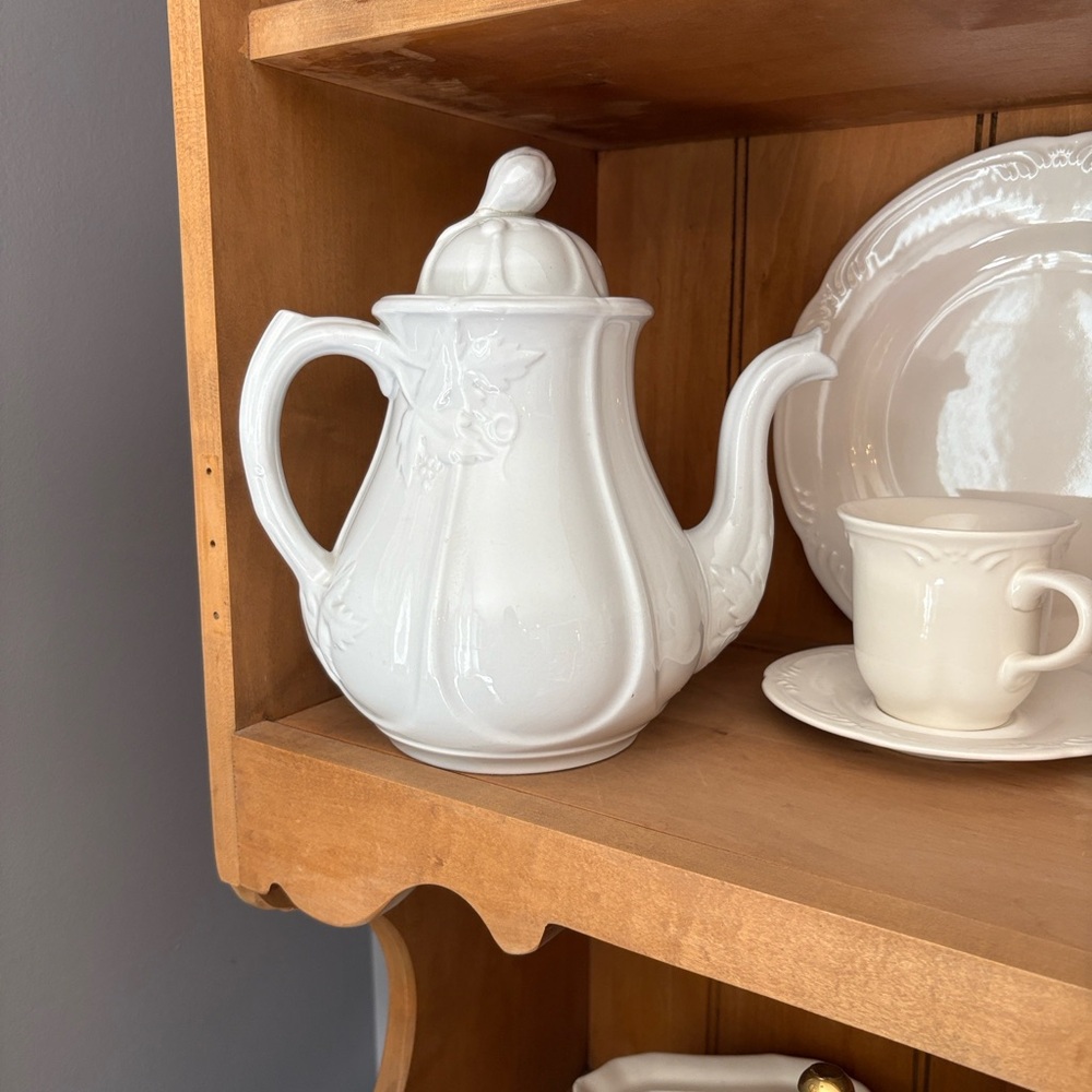 Beautiful White Ironstone Coffee & Tea Pot J. Meir & Son England